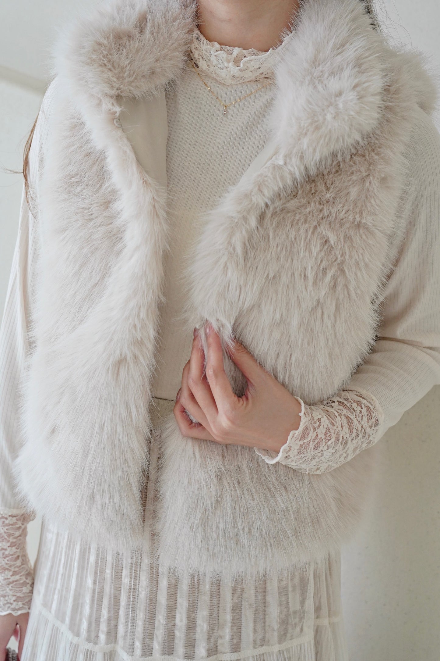 Festive Snowy Fur Vest