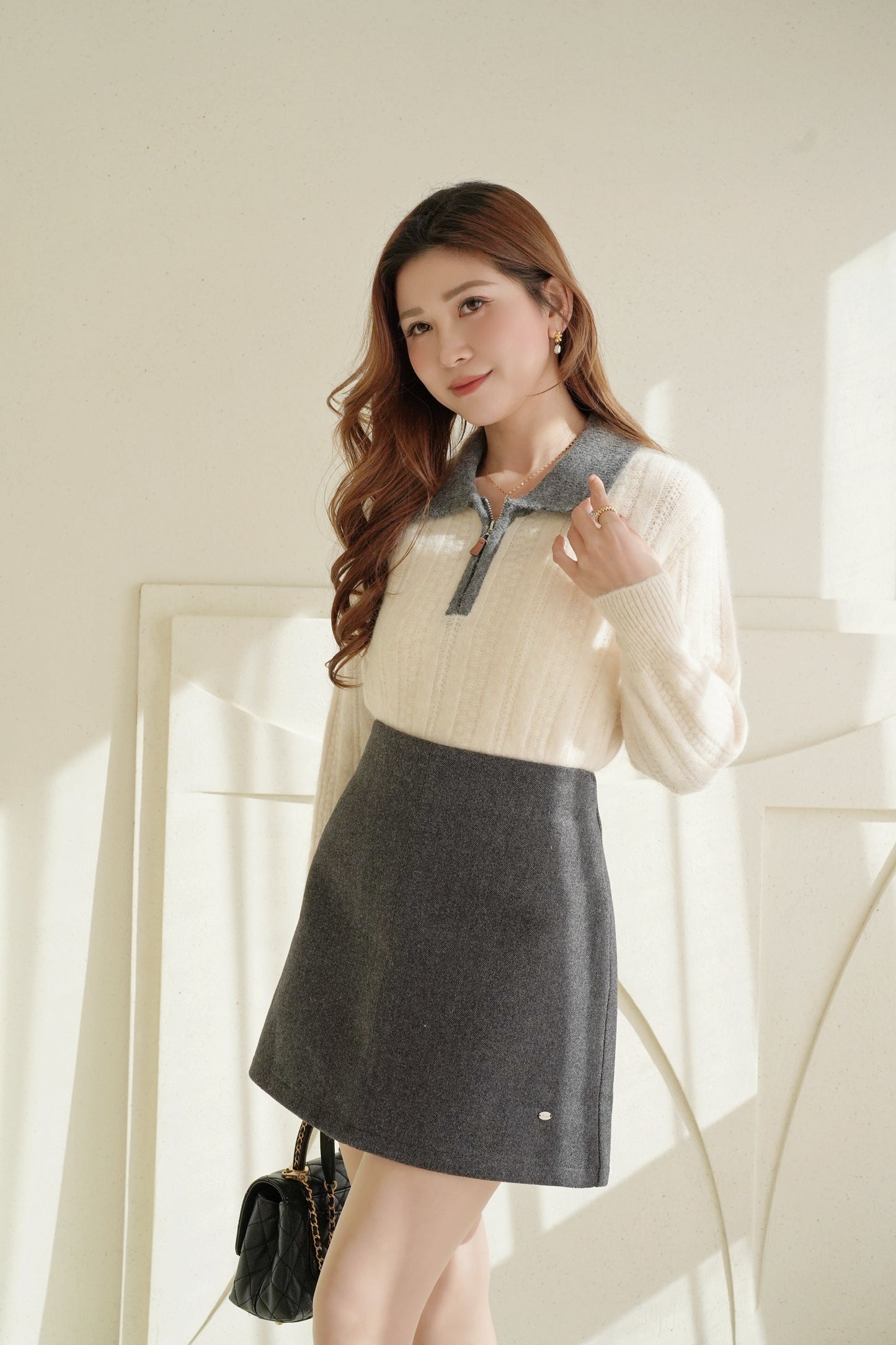 Fine Wool Polo Sweater