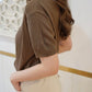 Latte Button Knit Top