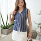 Button Stripe Vest