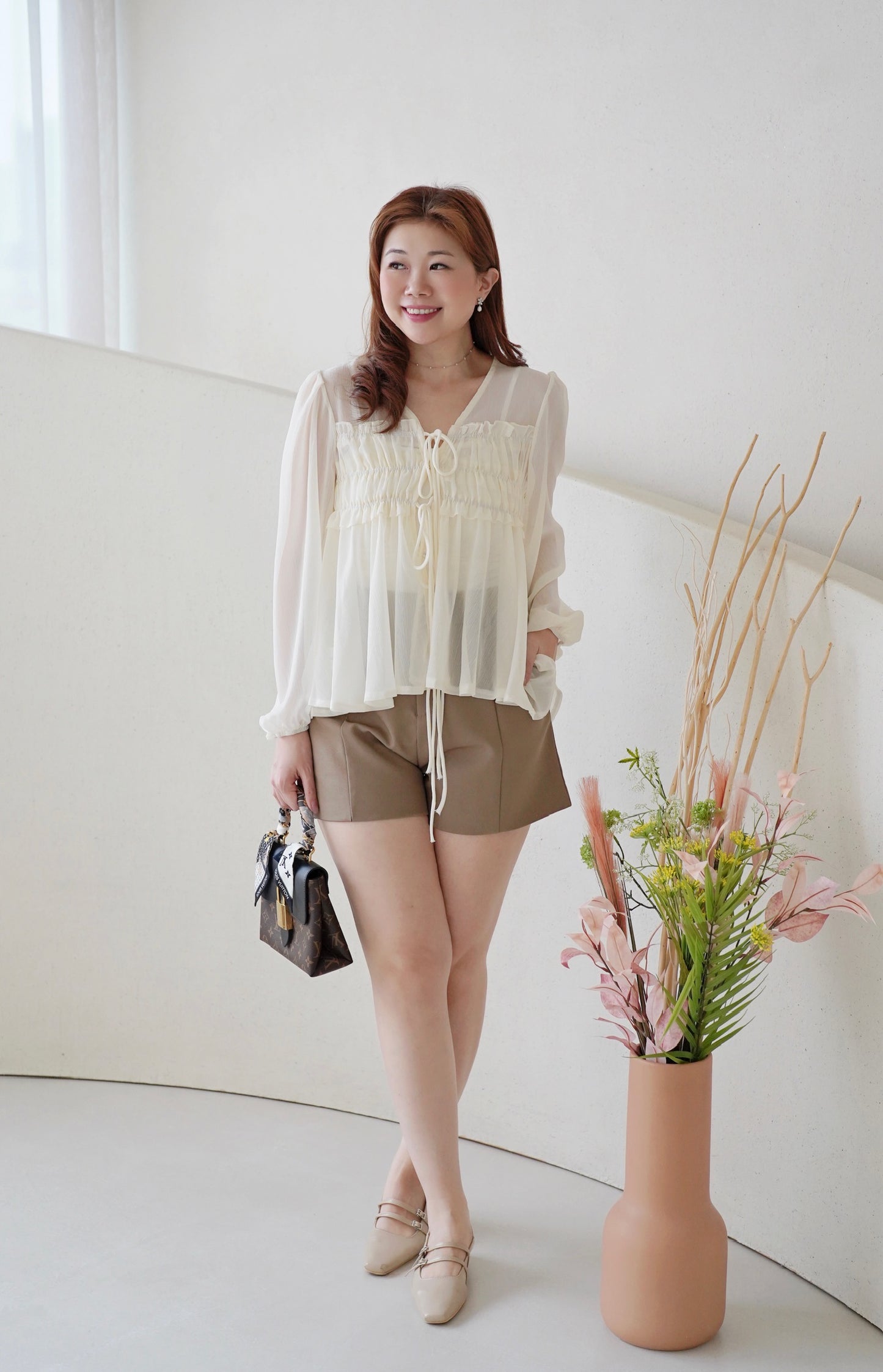 Ribbon Sheer Blouse