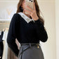 Be Luxe Collar Knit Top