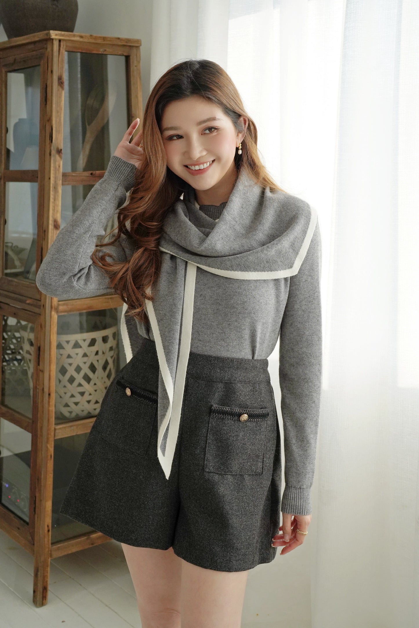 Mellow Scarf Top Set