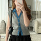 Frenchy Denim Collar Vest