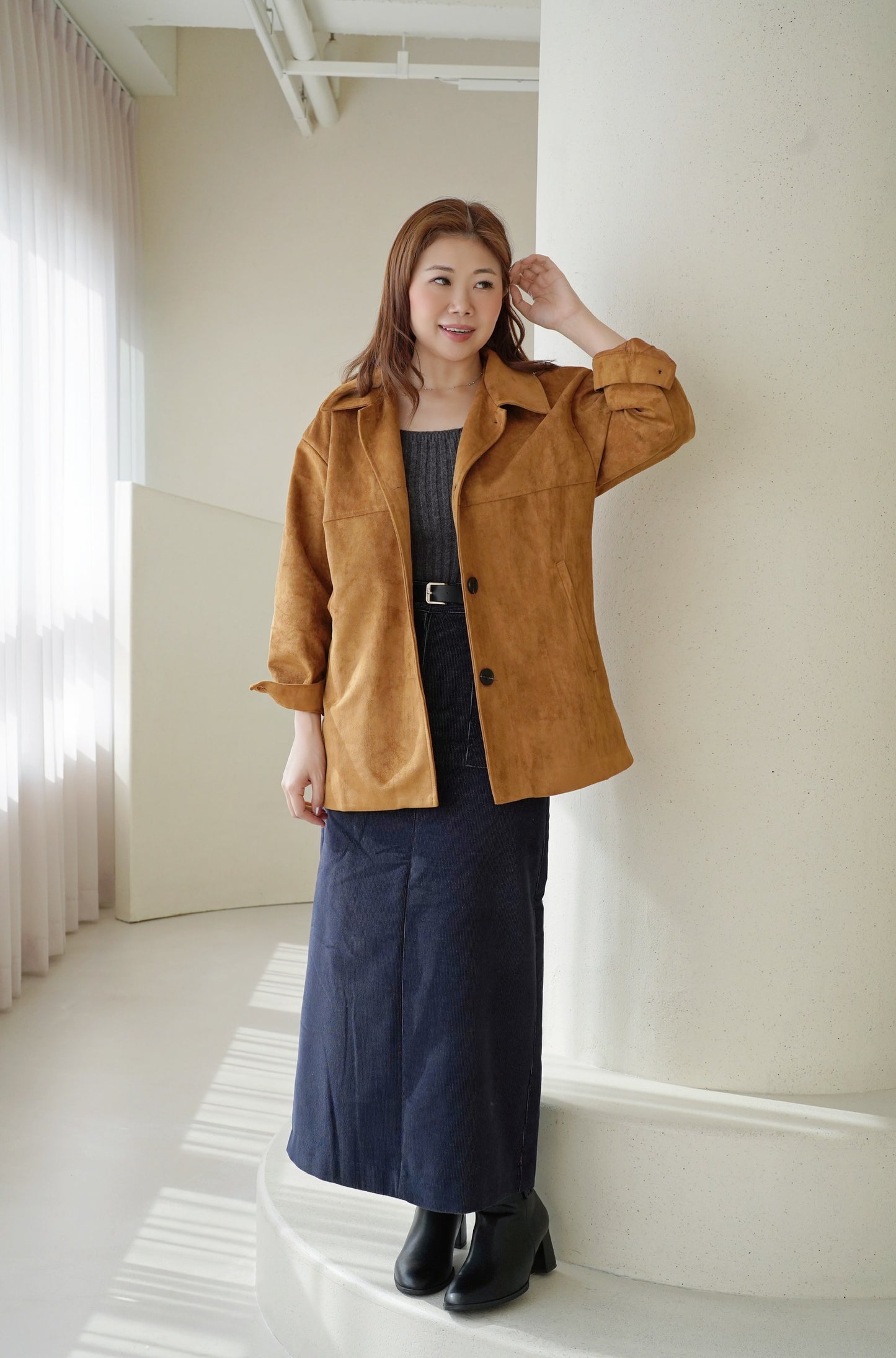 Belty Corduroy Dress