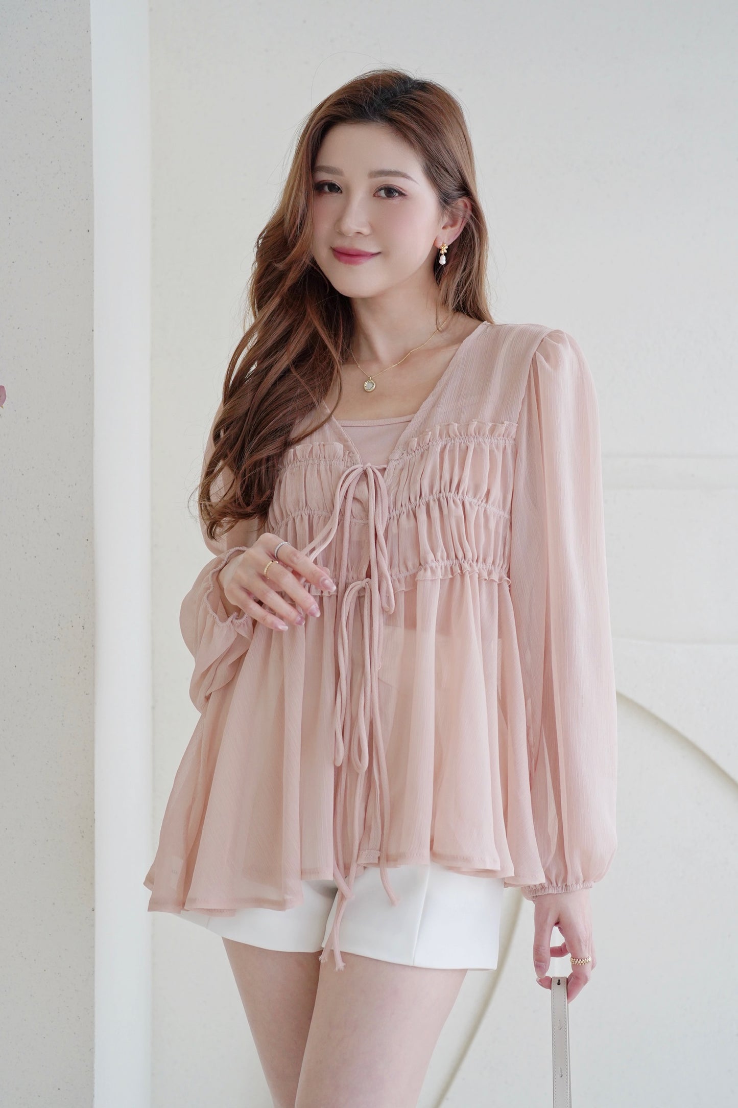 Ribbon Sheer Blouse
