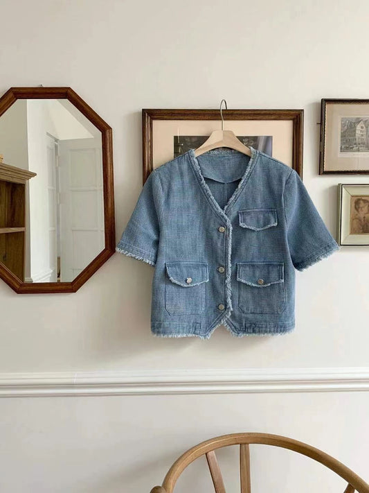 Tweedy Denim Jacket