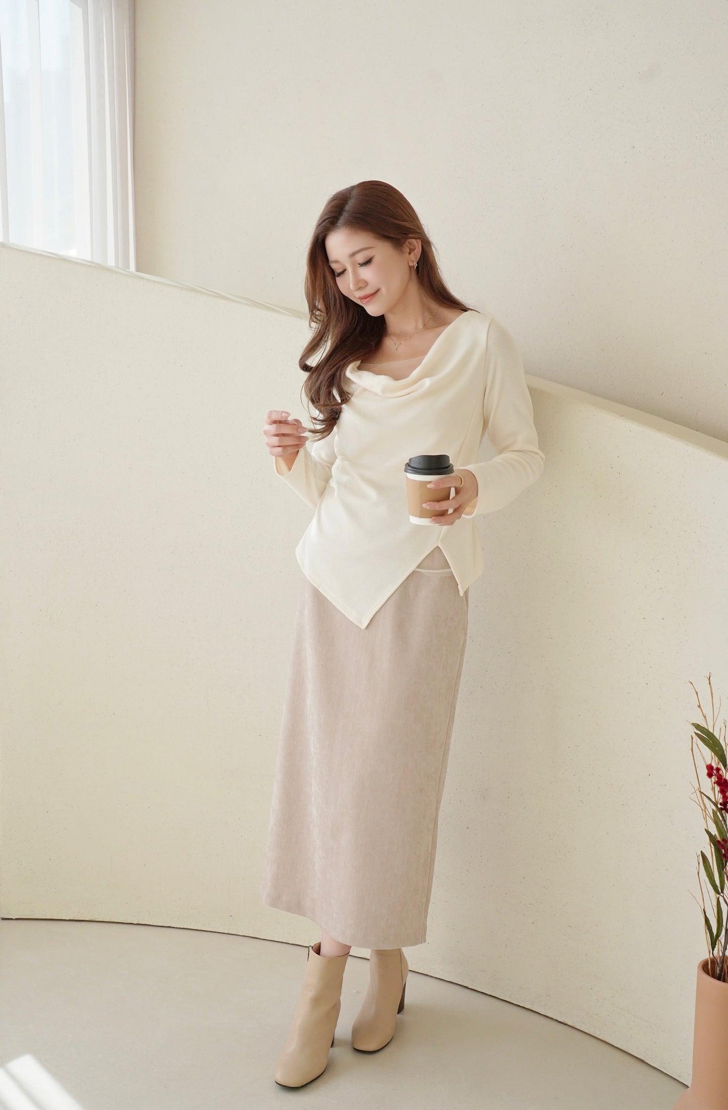 Buckle Corduroy Skirt