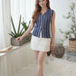 Button Stripe Vest