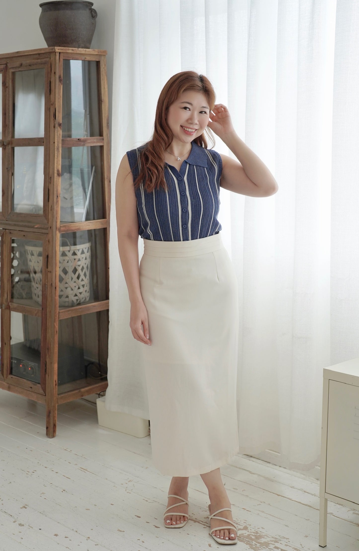 Button Stripe Vest