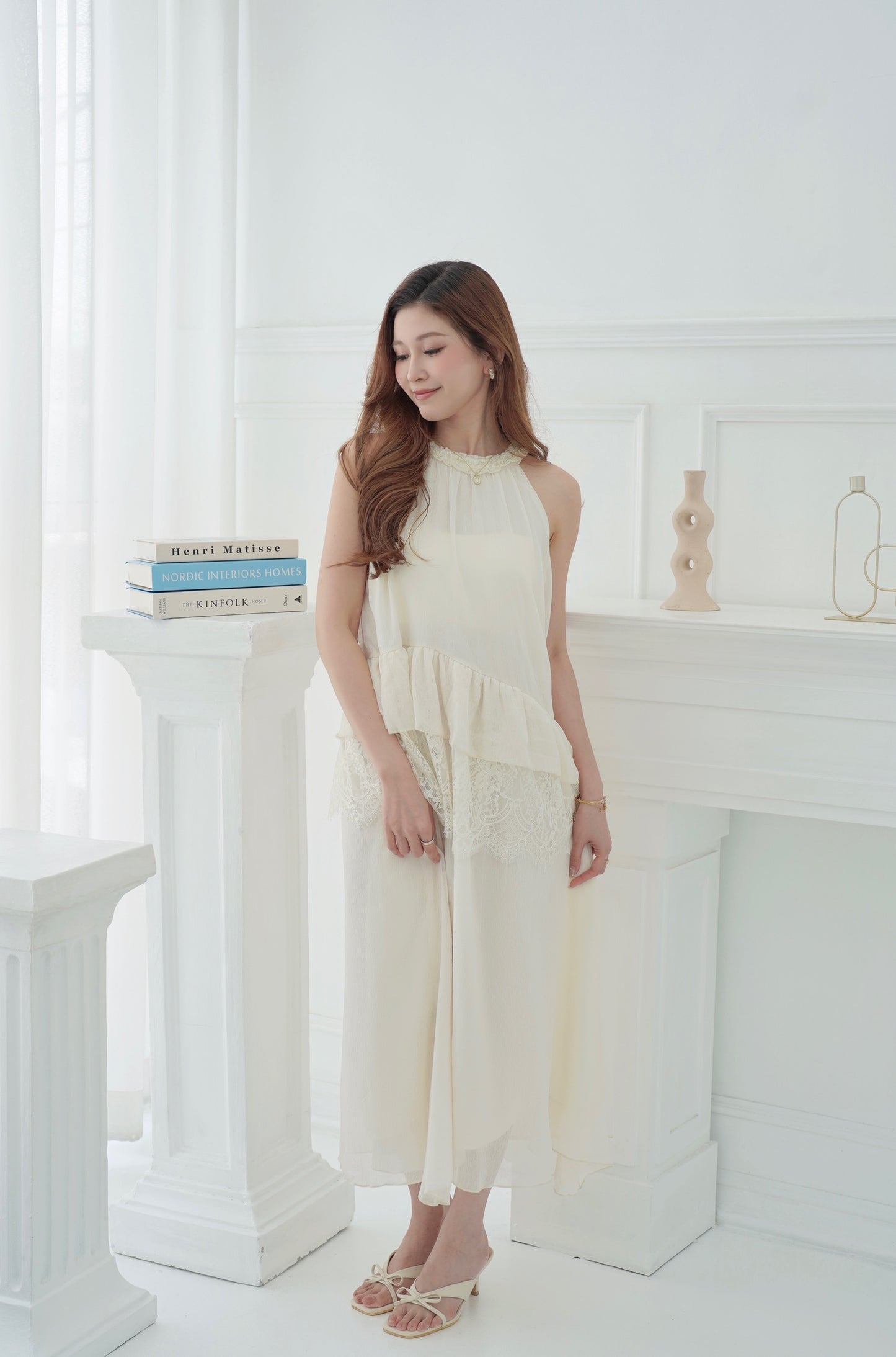Purely White Halter Dress