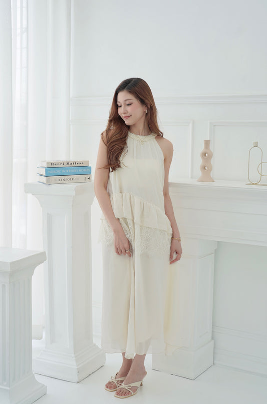Purely White Halter Dress