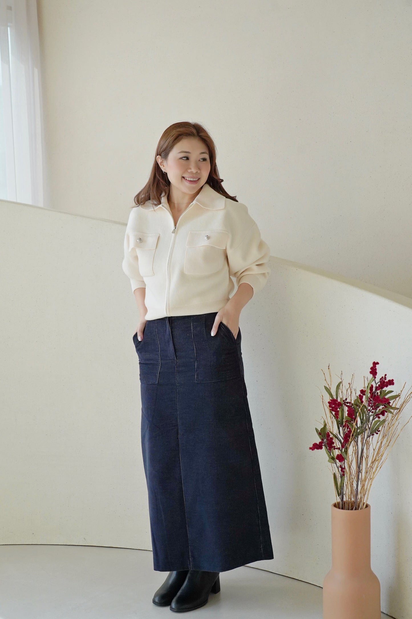 Belty Corduroy Dress