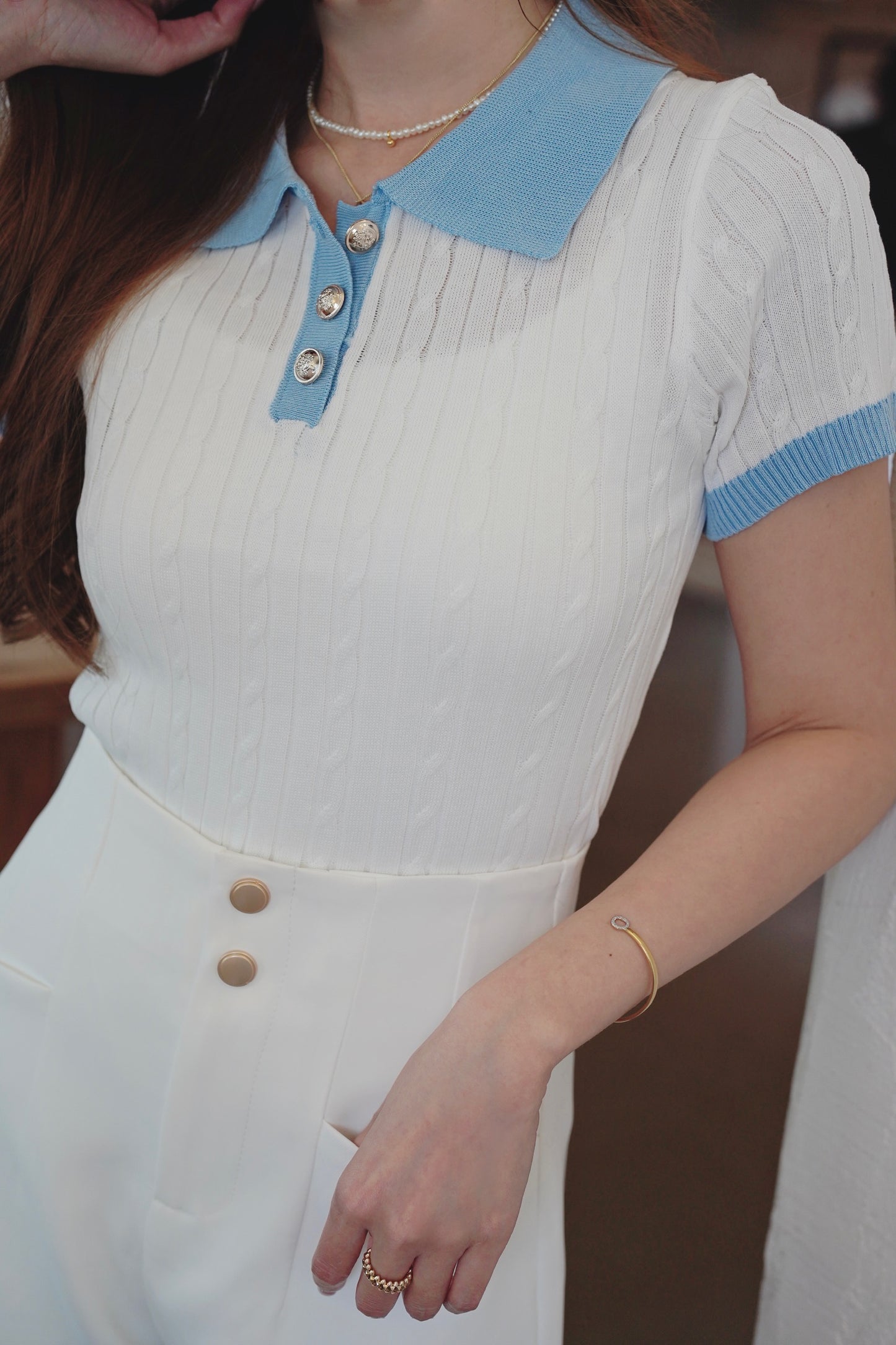Glowy Fine Polo Top