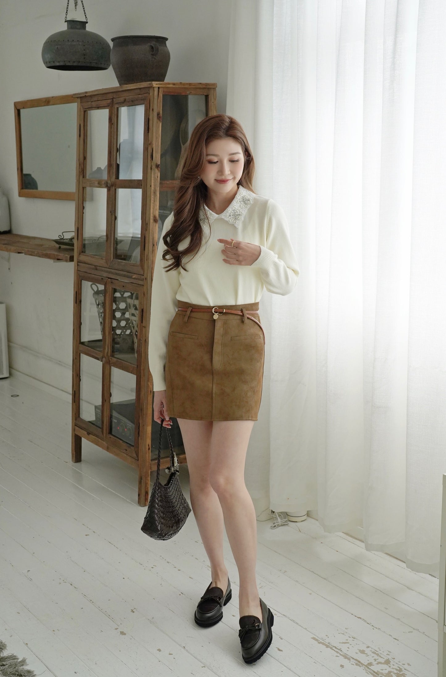 The Suede Belty Skirt