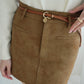 The Suede Belty Skirt