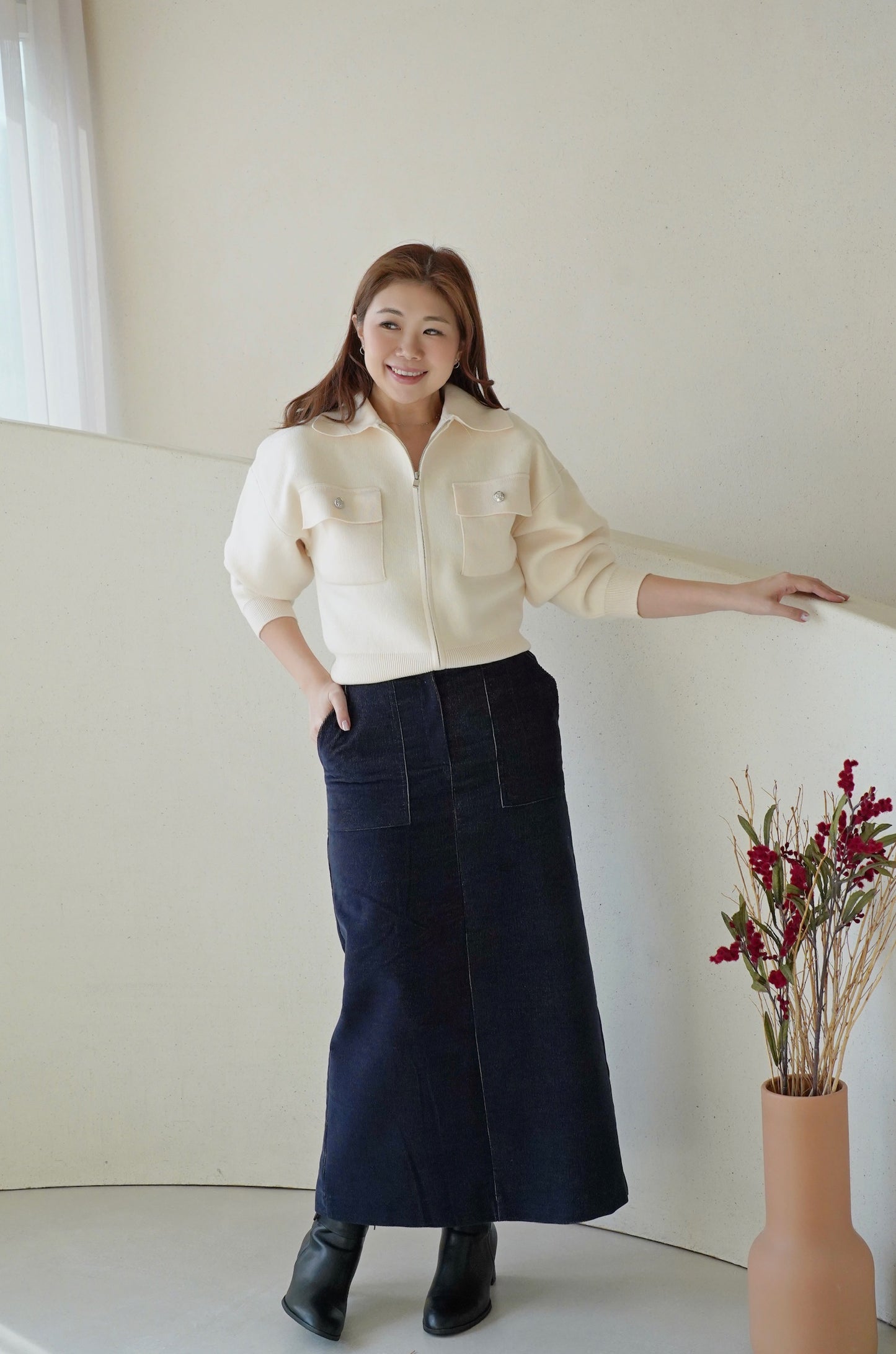 Belty Corduroy Dress