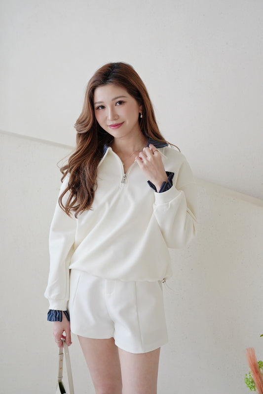 Creamy Zipper Sweater