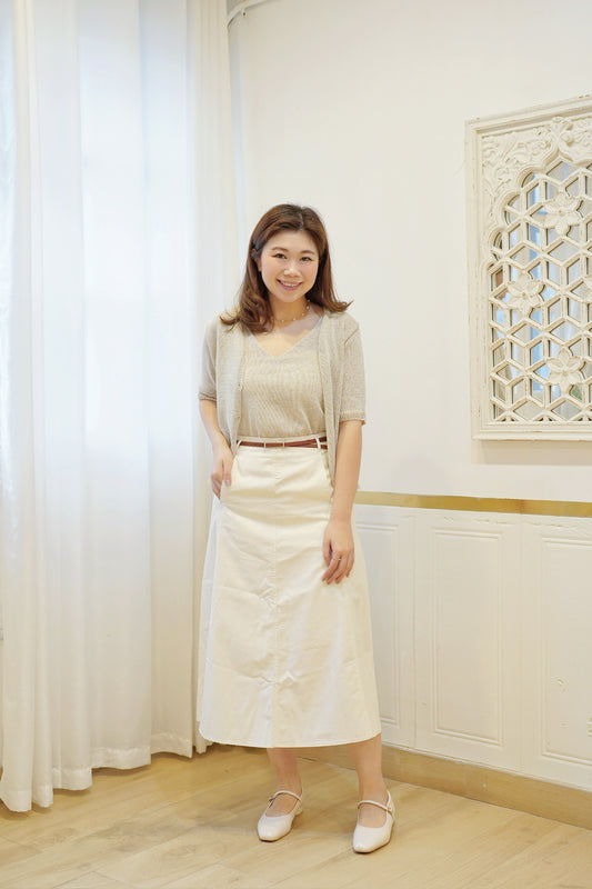 Creamy A-line Skirt