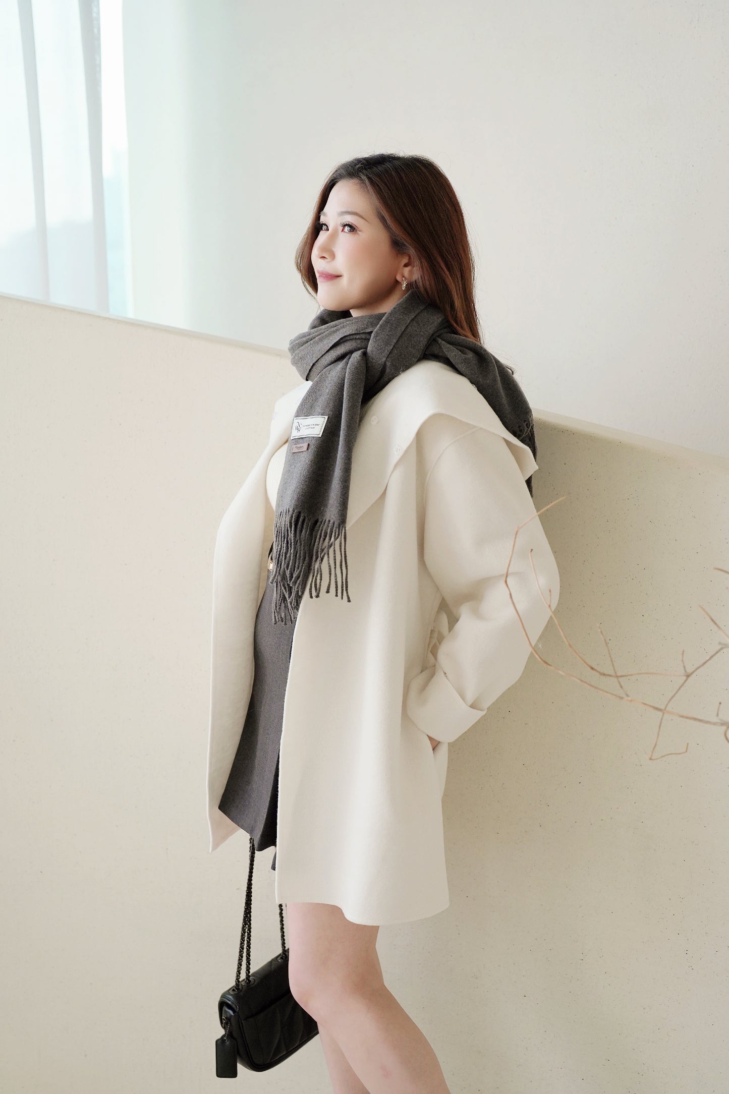 Snowy Fur Wool Coat