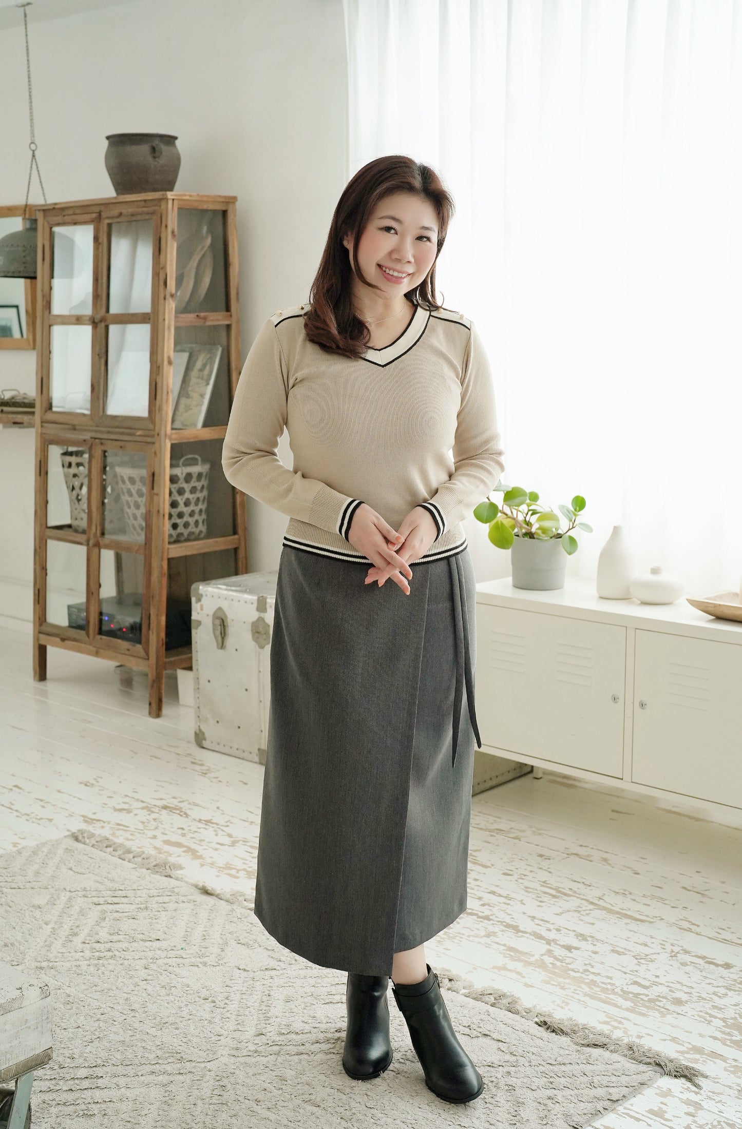 High Waist Buckle Skirt