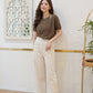 Latte Button Knit Top