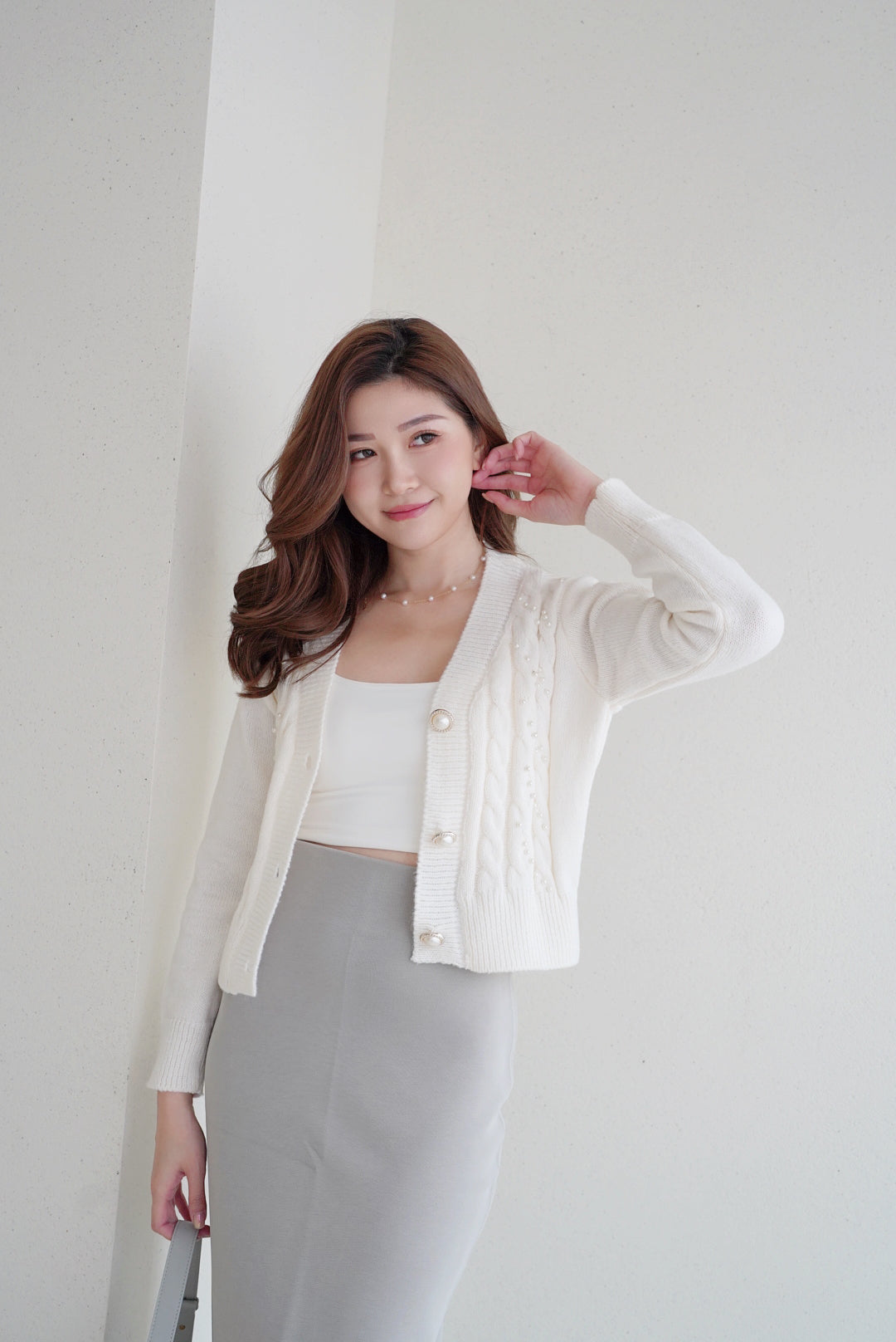 The Grace Mini Pearl Cardi