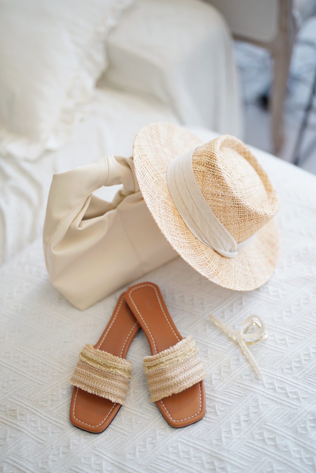 Linen Flat Sandal