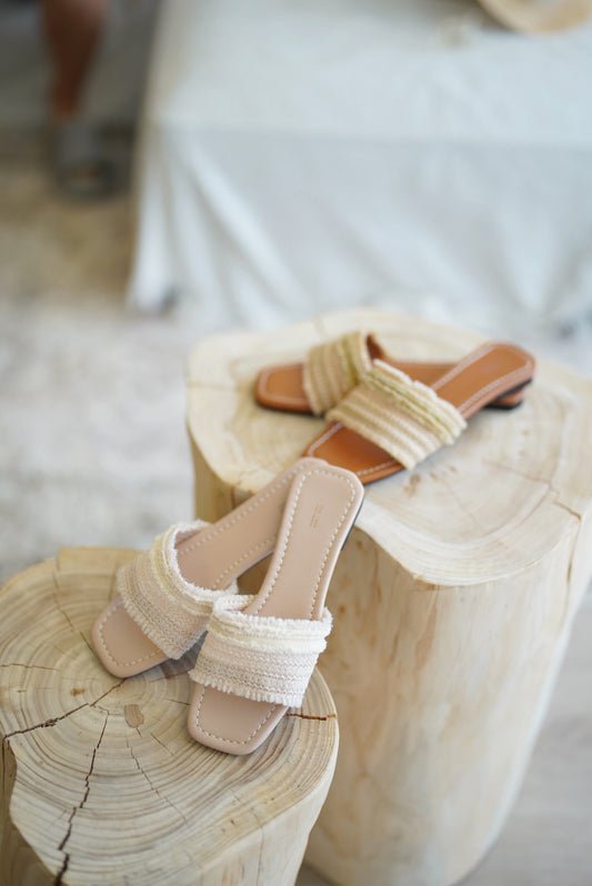 Linen Flat Sandal